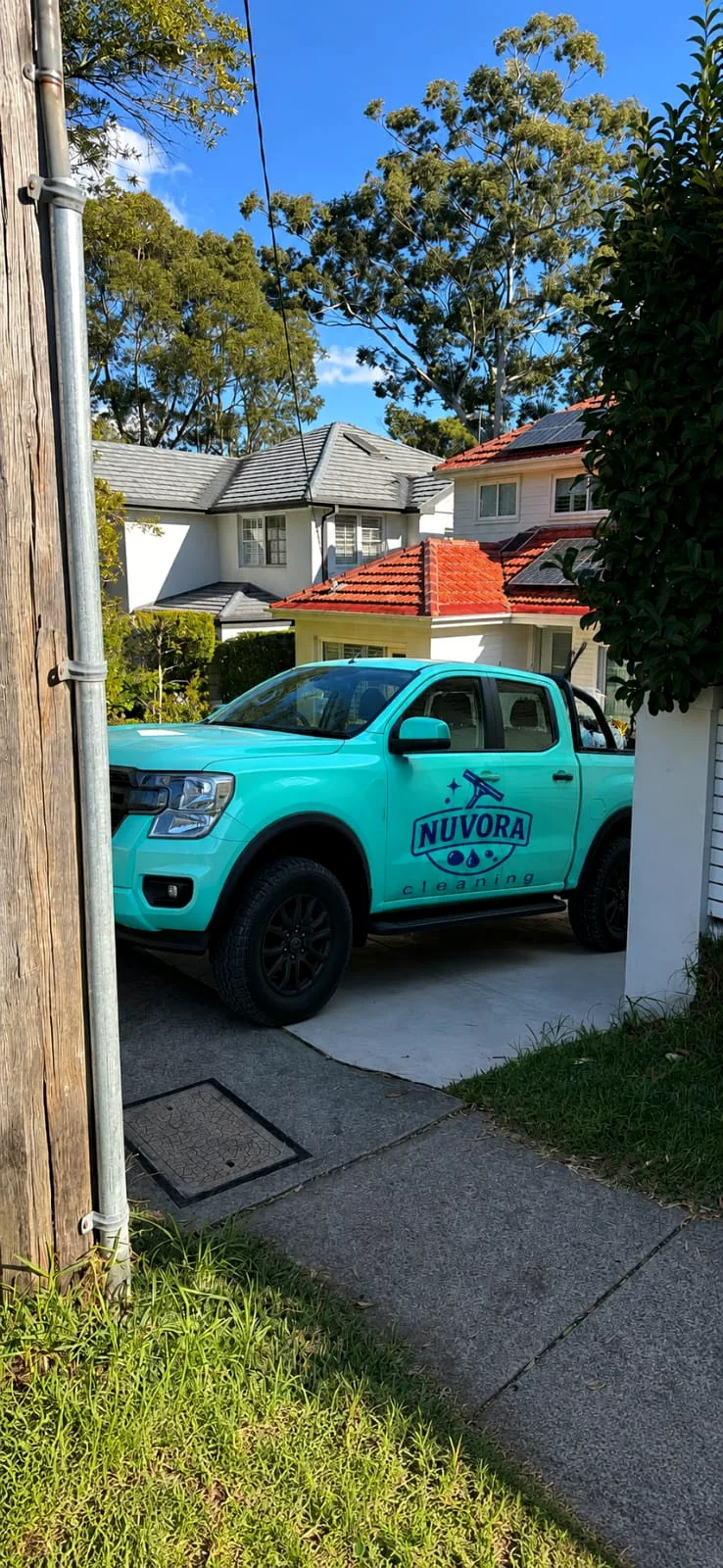 Branded Nuvora Cleaning service vehicle